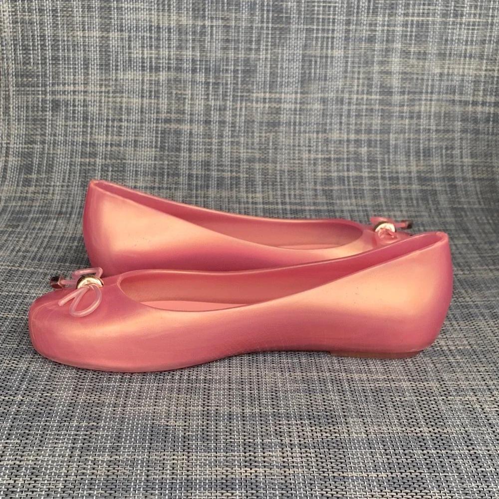 Melissa | Mel by Melissa 'Sweat Love' Pearl Pink Bow Flats Slip on Dress Shoes 3